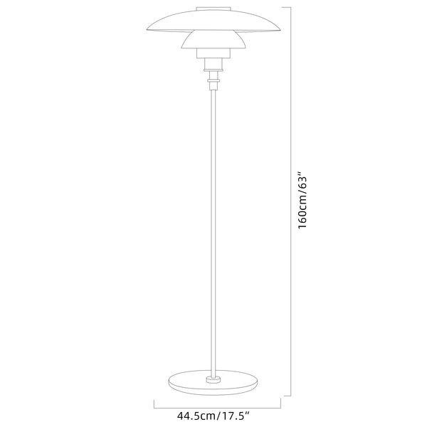 PH 3½-2½ Glass Floor Lamp